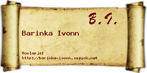 Barinka Ivonn névjegykártya